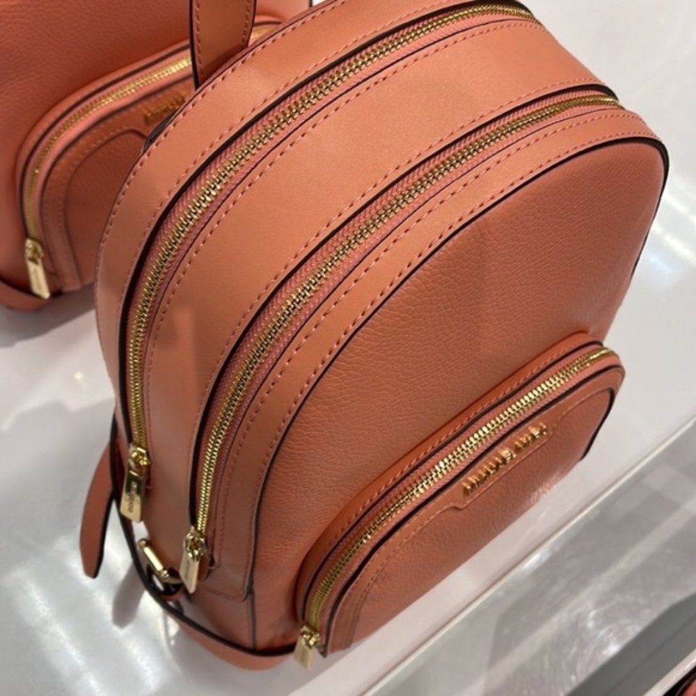 Michael Kors Jaycee Medium Zip PKT Backpack Sherbert Leather - Picture 10 of 13